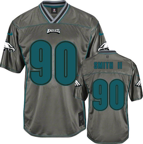 Men's Elite Marcus Smith II Nike Jersey Grey - #90 Vapor NFL Philadelphia Eagles